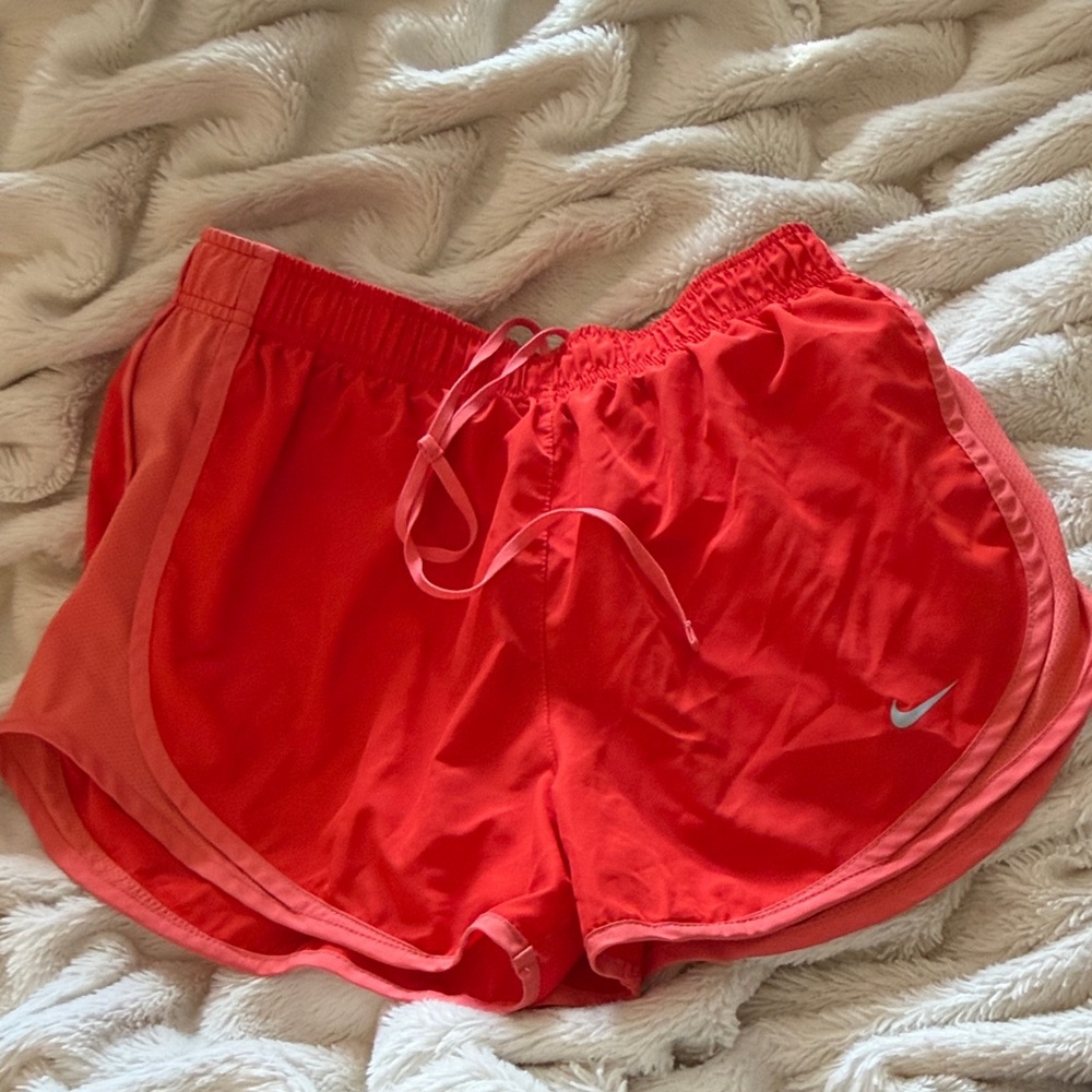 Nike Women's Vibrant Red/Orange Athletic Shorts